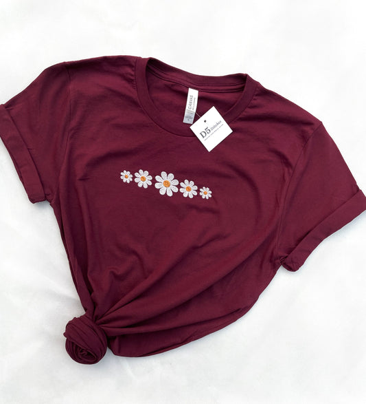 Burgundy Daisy T-shirt