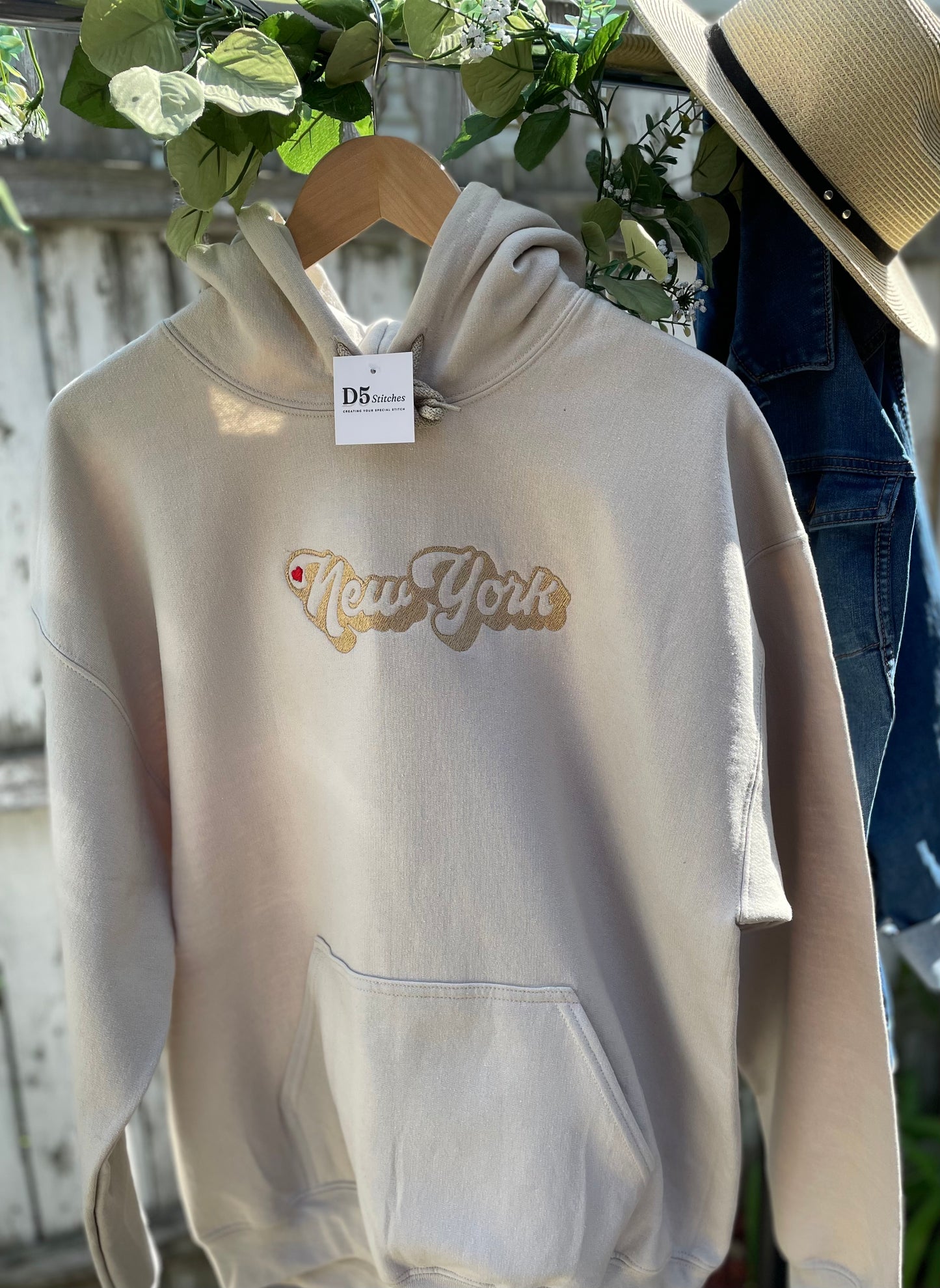 New York Beige Hoodie